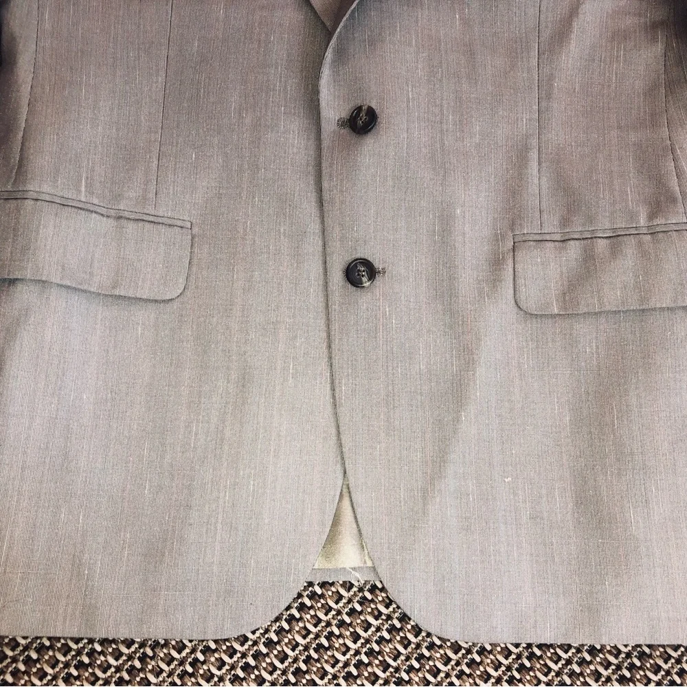 Vintage Burberry Light Beige/Taupe Two-Button Sport Coat Jacket Blazer (Sz Med.)